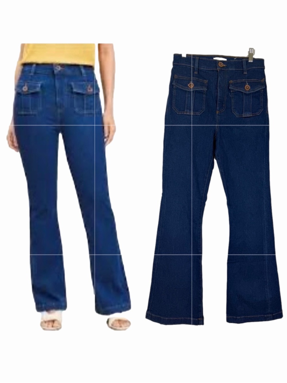 LOfT Slim Flare Jeans size 28 / 6 Front Patch Pockets